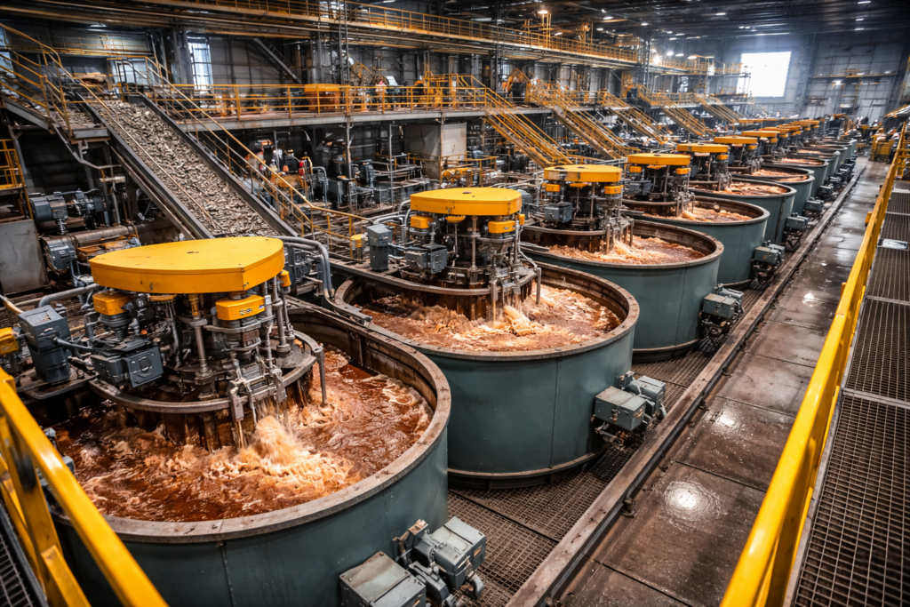 modern flotation plant with vibrant machinery